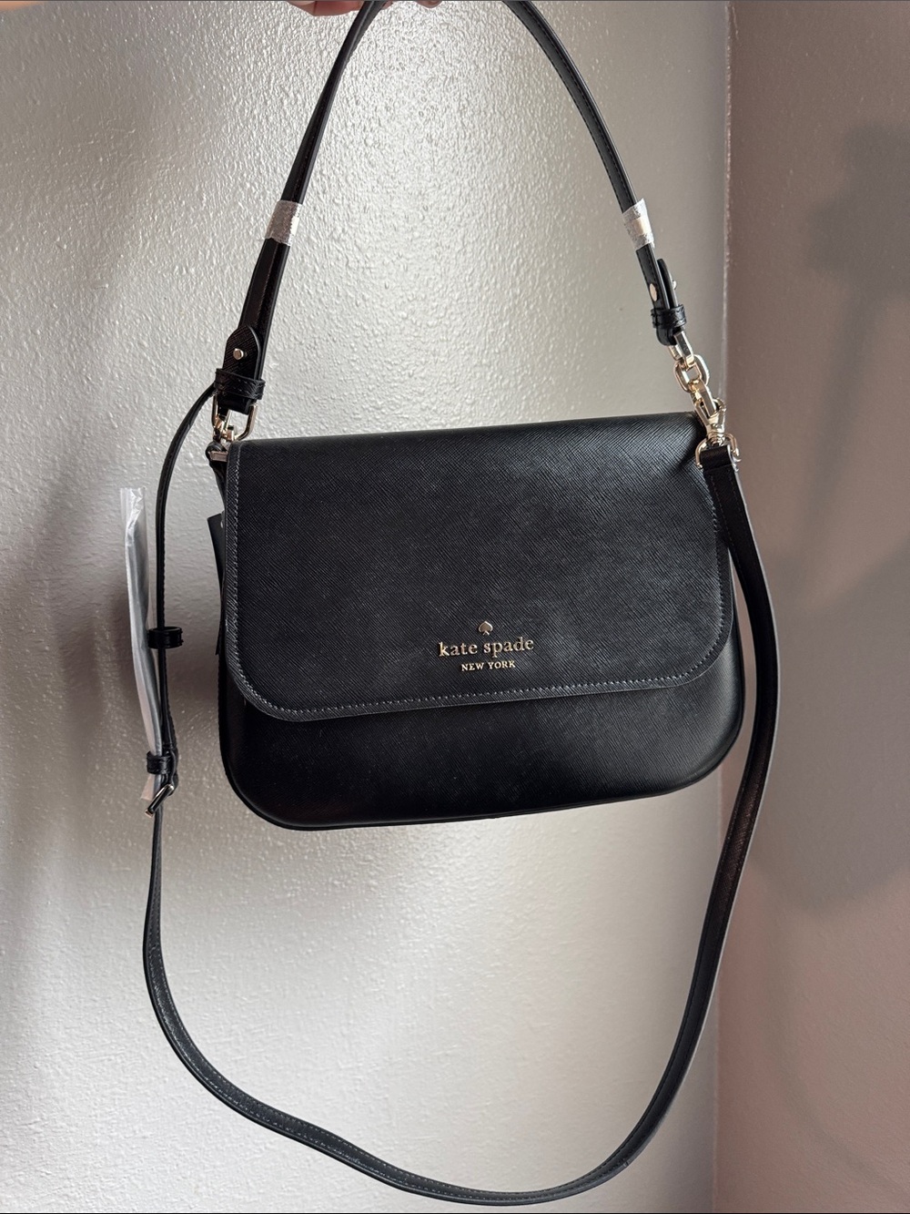 Kate Spade Black and Silver Leather Shoulder/ Crossbody Bag